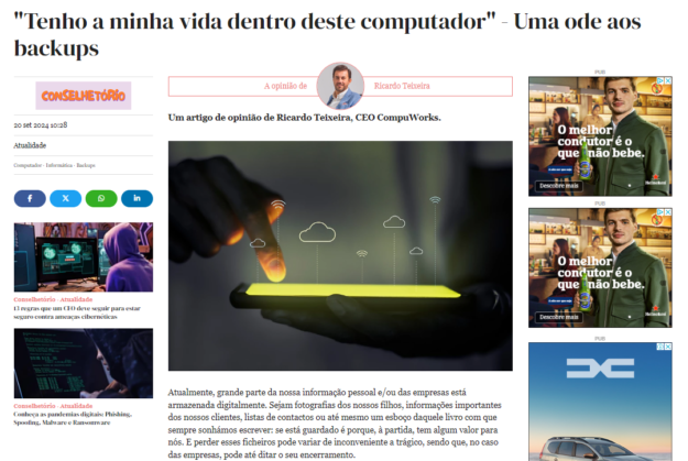 "Tenho a minha vida dentro deste computador" - Uma ode aos backups